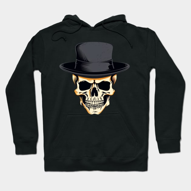 Skull with Hat Hoodie by Merchgard